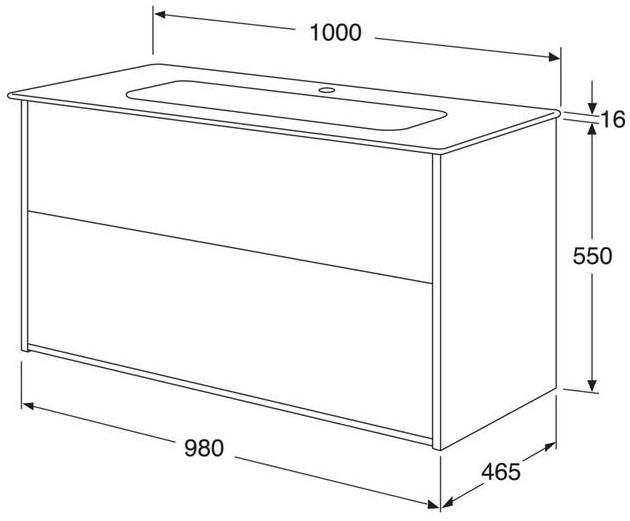 Gustavsberg Artic 100 m&oslash;bels&aelig;t m/sort dobbeltvask - Hvid