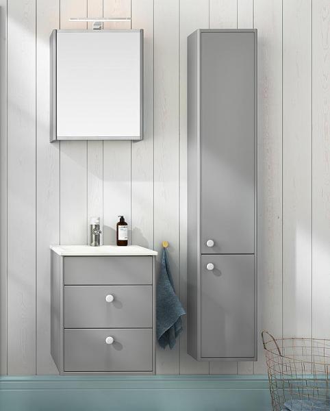 Gustavsberg Graphic h&oslash;jskab - Stor dybde - Gr&aring; mat