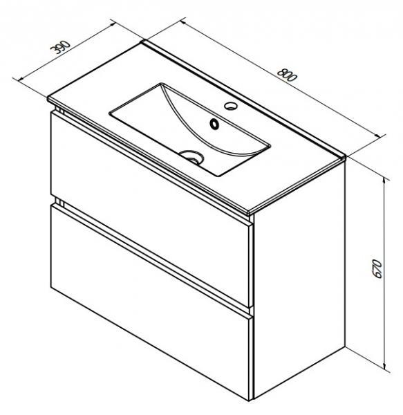 Sanibell Basicline mini møbelsæt 80 m/integrerede greb - Whiskey eg Sanibell Basicline mini møbelsæt 80 m/integrerede greb - Whiskey eg