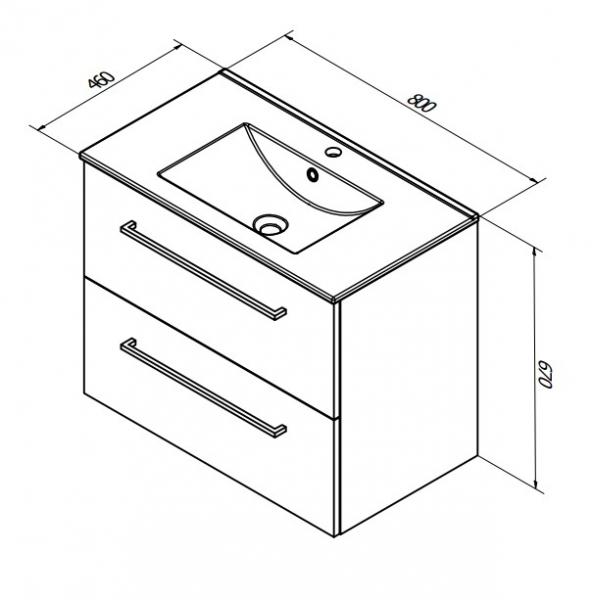 Sanibell Basicline møbelsæt 80 m/greb - Whiskey eg Sanibell Basicline møbelsæt 80 m/greb - Whiskey eg
