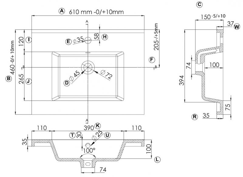 Allibert Tobi 60 m&oslash;belvask - 1 hanehul