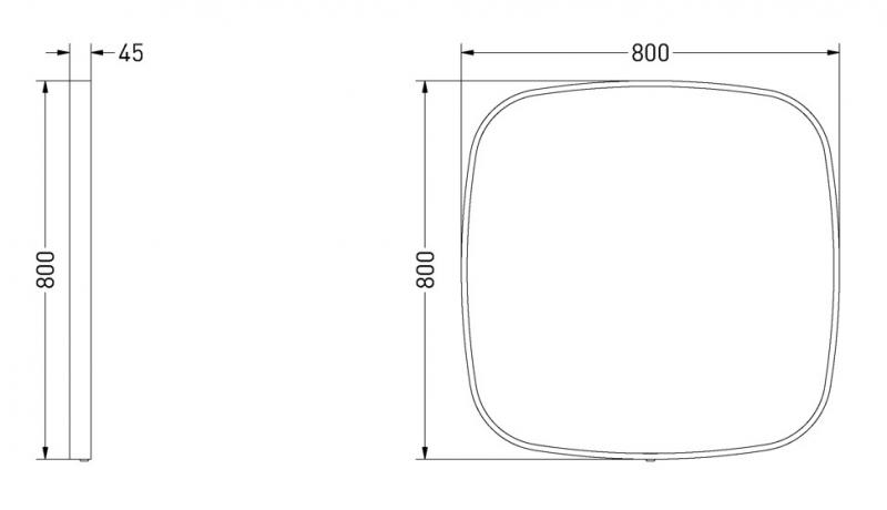 Sanibell Ink SP31 spejl m/lys, varme og sensor 80 x 80 cm - Gunmetal
