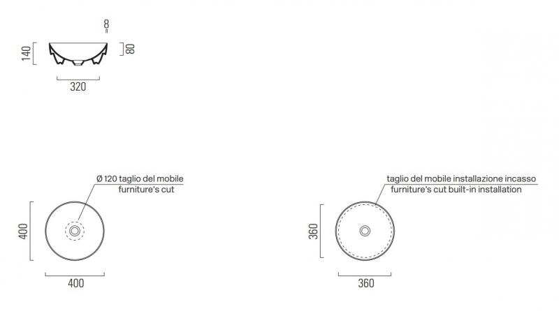 GSI Pura 40 rund fritst&aring;ende bowlevask - Uden overl&oslash;b - Creta
