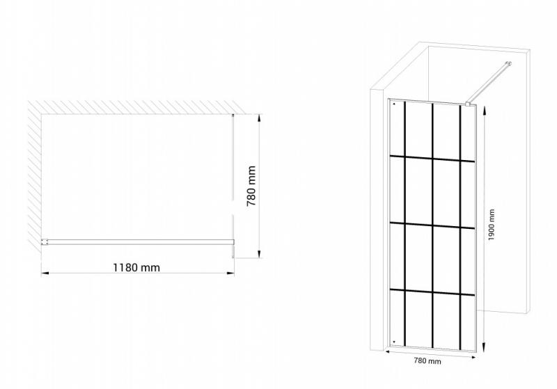 Nortiq New York fast brusev&aelig;g m/sprosser - 80 cm
