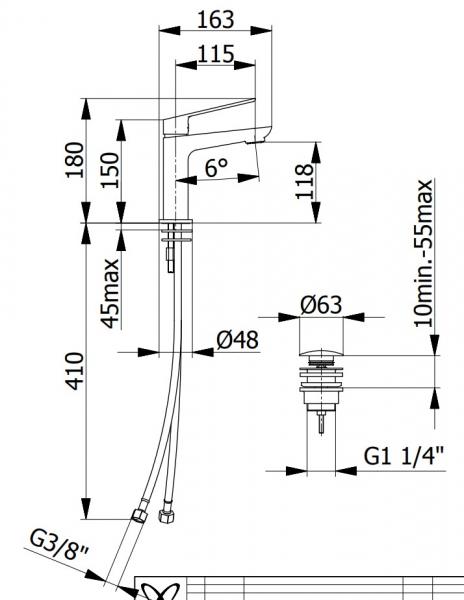 Cass&oslash;e Sleek h&aring;ndvaskarmatur - B&oslash;rstet messing