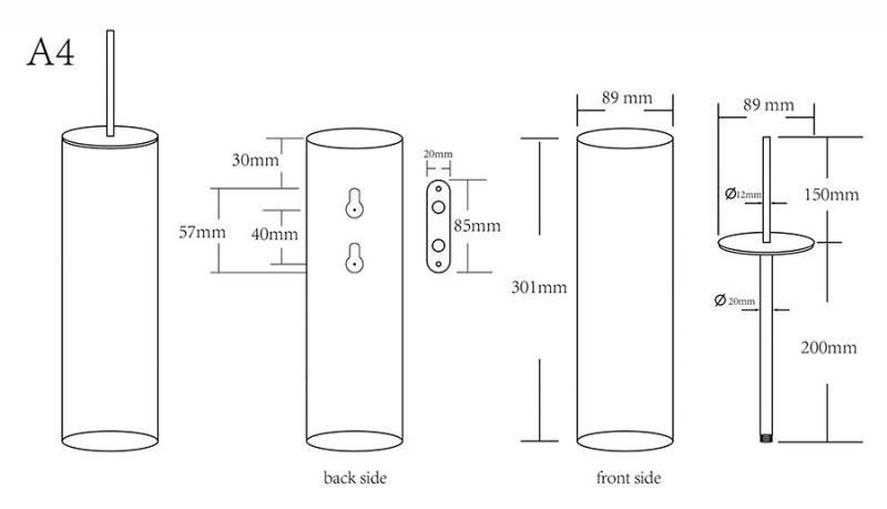 Cass&oslash;e A4 toiletb&oslash;rste t/v&aelig;g - Poleret messing