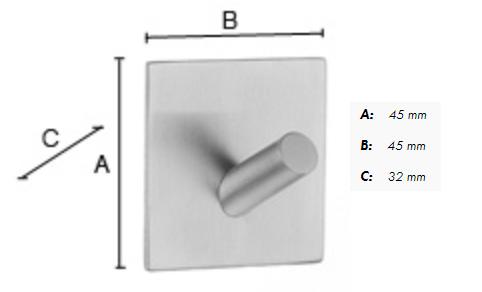 Beslagsboden firkantet selvkl&aelig;bende h&aring;ndkl&aelig;dekrog 45 - Rustfrit st&aring;l