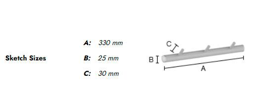 Beslagsboden vandret knager&aelig;kke m/3 knager - Tr&aelig;/mat gr&aring;