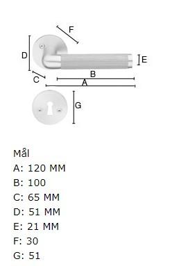 Beslagsboden indend&oslash;rs d&oslash;rgreb inkl n&oslash;gleskilt - B&oslash;rstet krom/eg