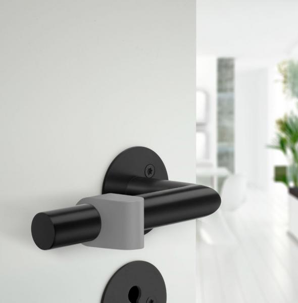 Beslagsboden d&oslash;rstop til d&oslash;rgreb gummi 2 stk - Sort