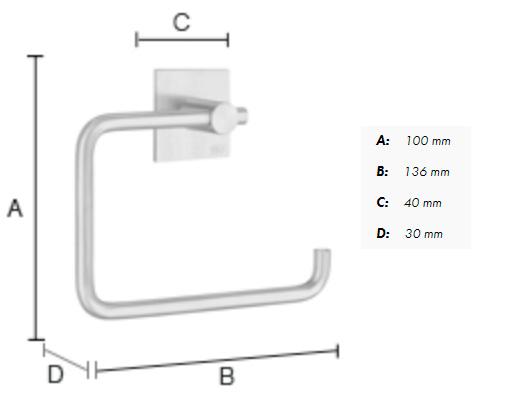 Beslagsboden selvkl&aelig;bende toiletpapirholder 1132 - Krom