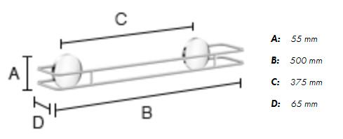 Beslagsboden Puck selvkl&aelig;bende enkel h&aring;ndkl&aelig;destang - 500mm - Krom