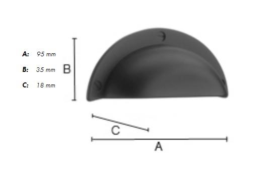 Beslagsboden m&oslash;belgreb BV633 - Poleret messing