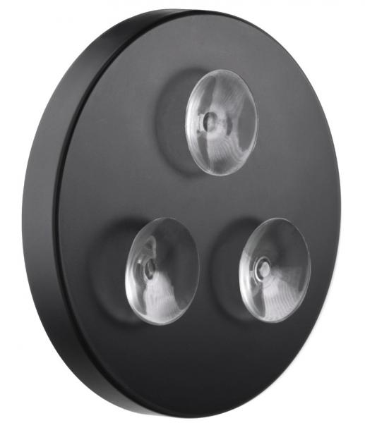 Smedbo kosmetikspejl m/sugekop og LEDlys - 7 x forst&oslash;rrelse - Mat sort