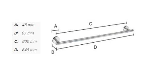 Smedbo Home h&aring;ndkl&aelig;destang - Mat sort