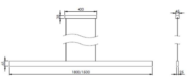 Cassøe Linea lineær pendellampe 180 cm - Mat bronze Cassøe Linea lineær pendellampe 180 cm - Mat bronze