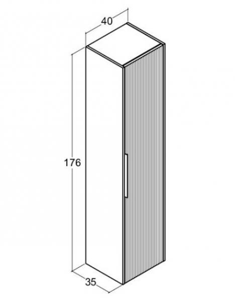 Dansani Mido+ Classic h&oslash;jskab m/1 l&aring;ge - Stribet/mat lysebl&aring;