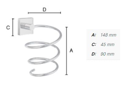 Smedbo House holder til f&oslash;nt&oslash;rrer og glattejern - Spiral - Krom
