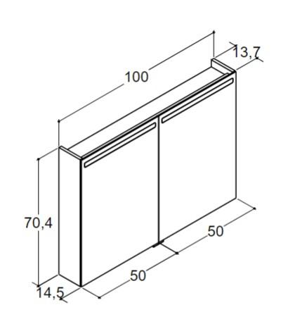Dansani Mido+ Top spejlskab 100 - Mat hvid Dansani Mido+ Top spejlskab 100 - Mat hvid