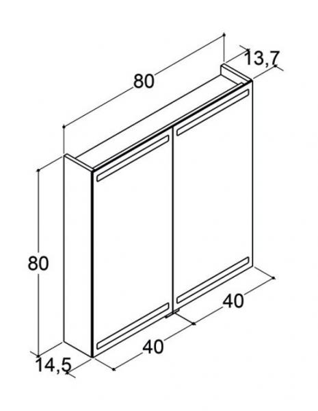 Dansani Level spejlskab 80 m/LED og lysstyring - Hvid mat