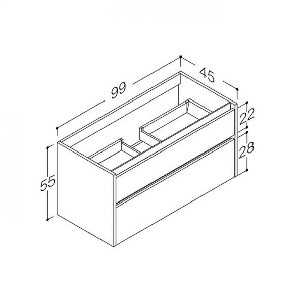Strømberg Lux 100 vaskeskab m/2 skuffer - Cocoa brun Strømberg Lux 100 vaskeskab m/2 skuffer - Cocoa brun