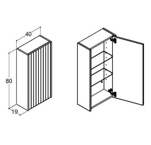 Dansani Luna Classic overskab m/lameller - Venstrehængset - Eg noir Dansani Luna Classic overskab m/lameller - Venstrehængset - Eg noir