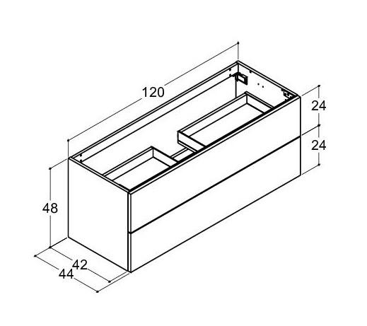 Dansani Luna vaskeskab 120x48 m/skuffer - Mat hvid Dansani Luna vaskeskab 120x48 m/skuffer - Mat hvid