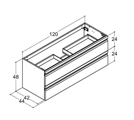 Dansani Luna vaskeskab 120*48 til dobbeltvask - Hvid mat lak Dansani Luna vaskeskab 120*48 til dobbeltvask - Hvid mat lak