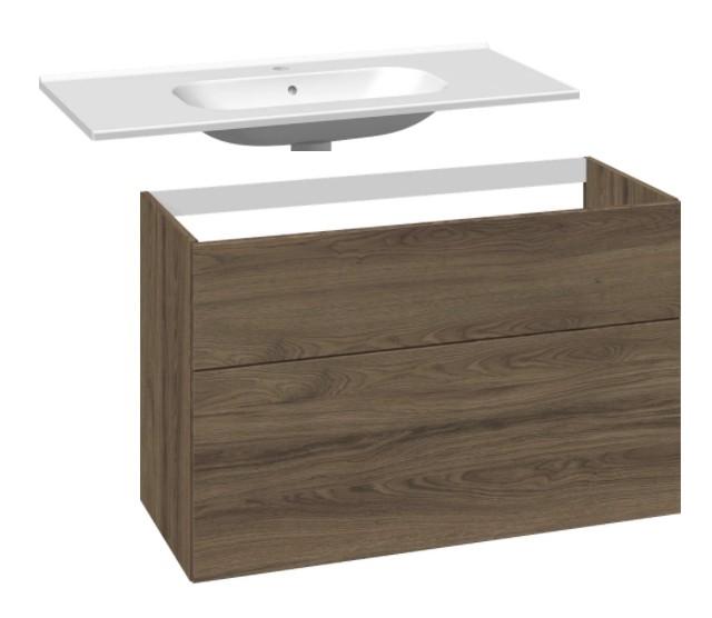 Dansani Luna Urban 100 møbelsæt m/Kantate vask og skuffer - Høj - Brun eg Dansani Luna Urban 100 møbelsæt m/Kantate vask og skuffer - Høj - Brun eg