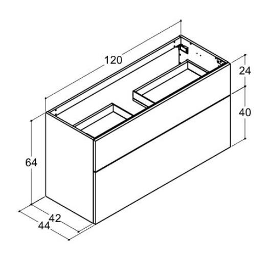 Dansani Luna Urban 120 møbelsæt m/Minore vask og skuffer - Høj - Brun eg Dansani Luna Urban 120 møbelsæt m/Minore vask og skuffer - Høj - Brun eg