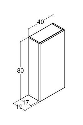 Dansani Luna Urban overskab - Højrehængslet - Natur eg Dansani Luna Urban overskab - Højrehængslet - Natur eg