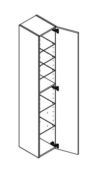 Dansani Luna Urban h&oslash;jskab 30 - Venstreh&aelig;ngslet - Gr&aring; mat