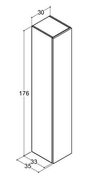 Dansani Luna Urban h&oslash;jskab 30 - H&oslash;jreh&aelig;ngslet - Hvid mat