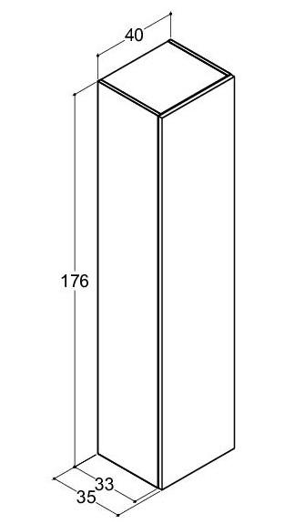 Dansani Luna Urban h&oslash;jskab 40 - H&oslash;jreh&aelig;ngslet - Brun eg