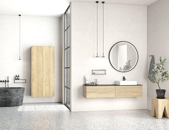 Dansani YOU Urban 160 møbelsæt m/Cube håndvask - Natur eg Dansani YOU Urban 160 møbelsæt m/Cube håndvask - Natur eg