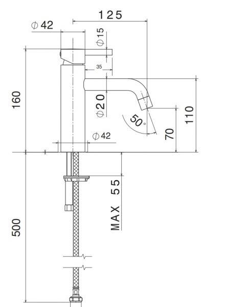 Cass&oslash;e Noba W4 h&aring;ndvaskarmatur - B&oslash;rstet messing