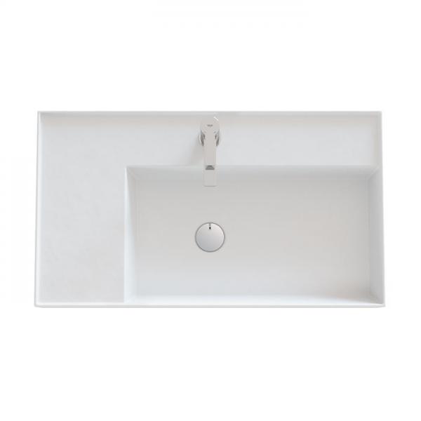 Dansani Luna Azym 81 asymmetrisk h&aring;ndvask t/m&oslash;bel - H&oslash;jre - 1 hanehul