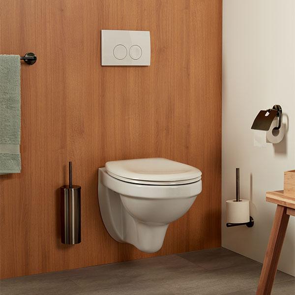 Kosmos toiletpapirholder m/låg - Børstet gunmetal Kosmos toiletpapirholder m/låg - Børstet gunmetal