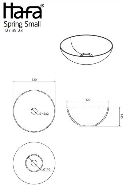 Hafa Spring Small &Oslash;32 fritst&aring;ende bowlevask - Uden overl&oslash;b