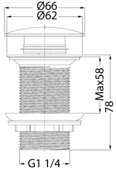 Hafa bundventil til h&aring;ndvask uden overl&oslash;b - B&oslash;rstet messing