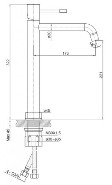 Hafa Fine h&aring;ndvaskbatteri til bowlevask - B&oslash;rstet messing