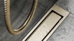 Unidrain afløb 900 mm/10 mm ramme - Børstet messing Unidrain afløb 900 mm/10 mm ramme - Børstet messing