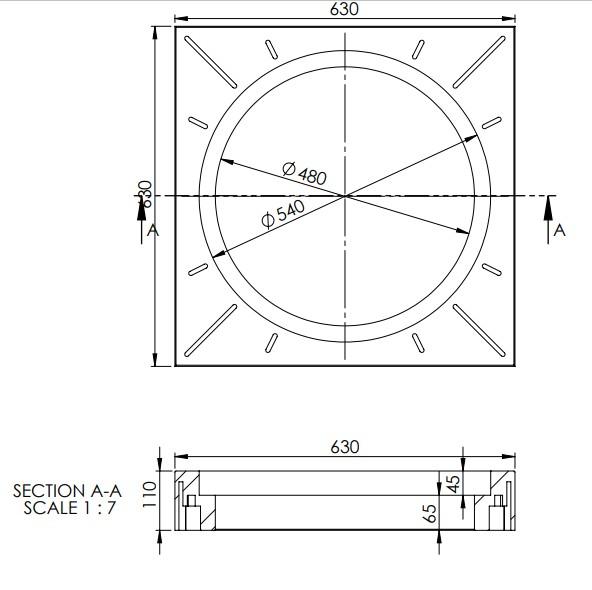 Lauridsen 425 x 110 mm firkantet karm m/ fals - Høj model Lauridsen 425 x 110 mm firkantet karm m/ fals - Høj model