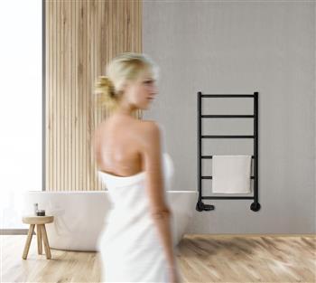 Kriss Polaris h&aring;ndkl&aelig;det&oslash;rrer - 50x80 cm - Mat sort