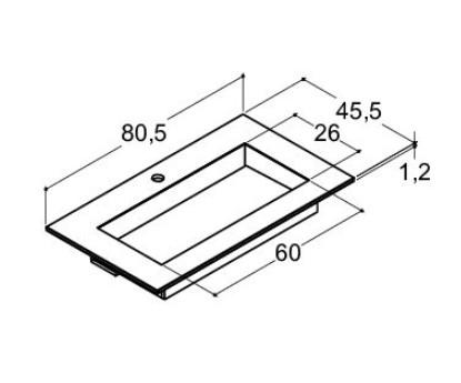 Dansani Angular 80 h&aring;ndvask t/m&oslash;bel - Blanco Zeus