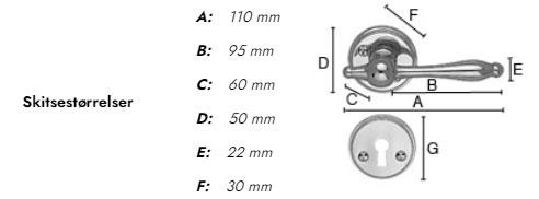 Beslagsboden vintage indendørs dørhåndtag inkl. nøgleskilt - Messing PVD - Sæt á 4 stk Beslagsboden vintage indendørs dørhåndtag inkl. nøgleskilt - Messing PVD - Sæt á 4 stk