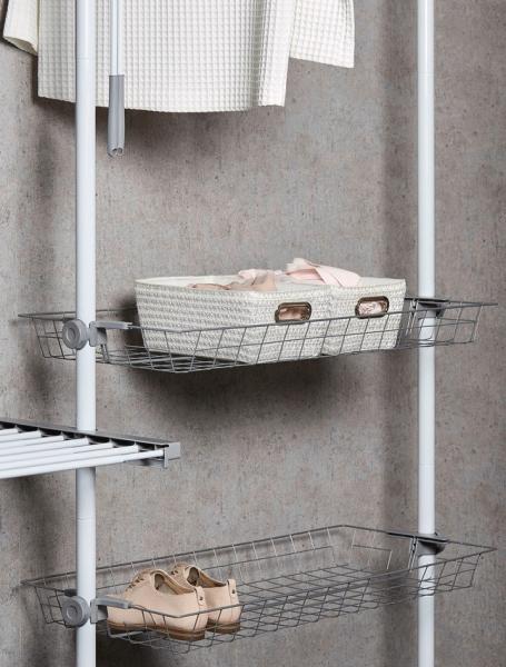 Wenko Hercules teleskopsystem Duo til garderobe 164-215 cm - Hvid/Gr&aring;