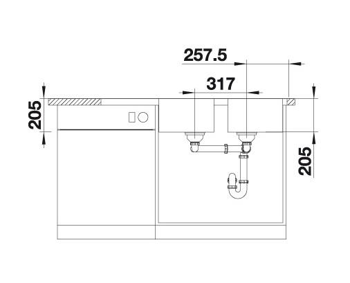 Blanco Lemis 8S-IF UX k&oslash;kkenvask - Rustfrit st&aring;l