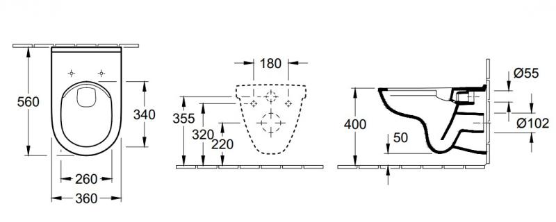 Villeroy & Boch O.Novo væghængt toilet m/DirectFlush Villeroy & Boch O.Novo væghængt toilet m/DirectFlush