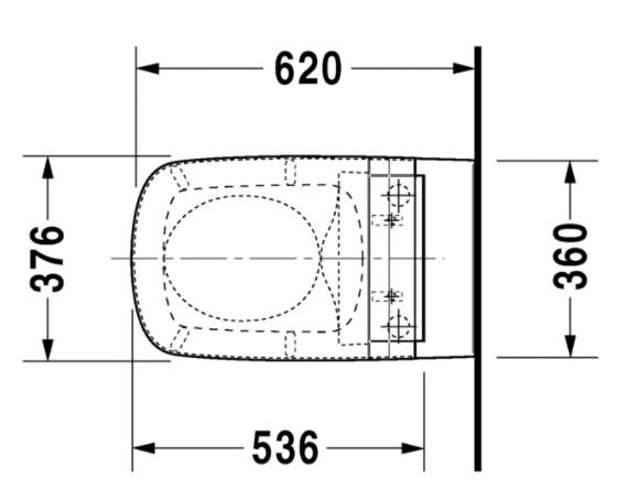 Duravit DuraStyle Rimless h&aelig;ngesk&aring;l til sensowash s&aelig;de